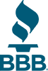 better business bureau accredited blue logo
