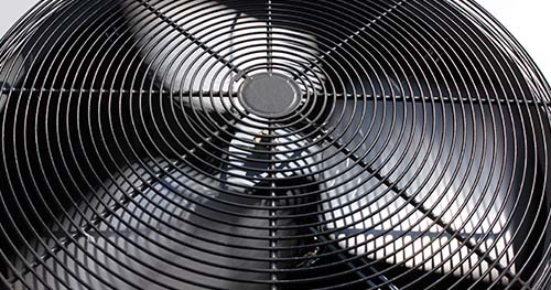 Image: close up of the top fan in a condenser.