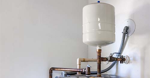 Image: an expansion tank on a water heater.