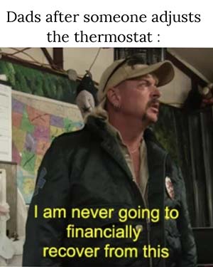 Image: meme about adjusting the thermostat.