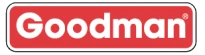 Red and white logo with the word "Goodman" in bold letters on a red background.
