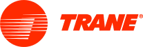 A red circular logo with the word "TRANE" in bold red letters to the right of the circle.