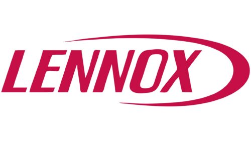 The Lennox logo shows bold red letters with a unique curved line above and below, representing trusted HELP Heating & Cooling services.