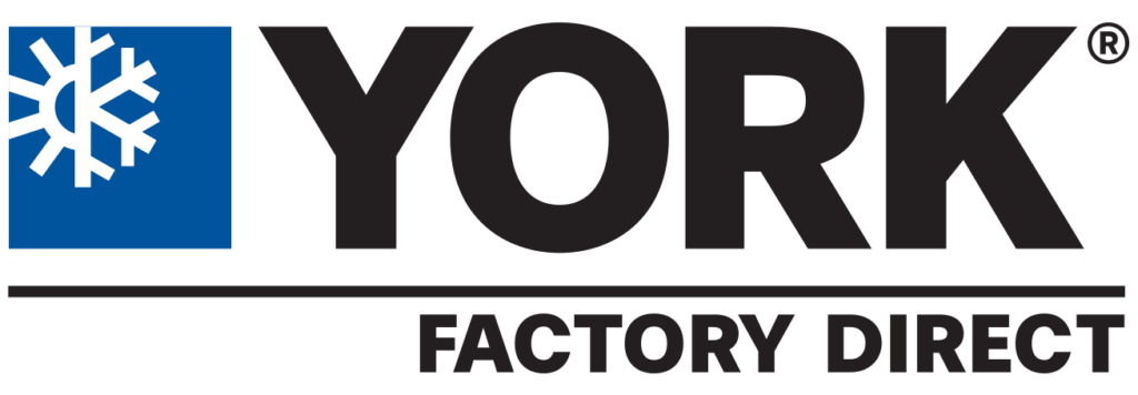 York Factory Direct logo with a blue square and white snowflake, plus bold "YORK" above "FACTORY DIRECT"—a trusted HELP partner.